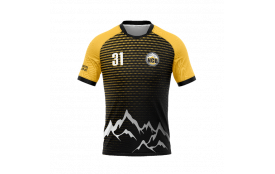 Maillot Sportif Personnalisable NCB - Design Noir Épaules Jaunes