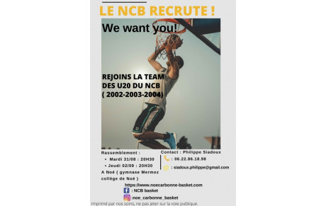 Le NCB recrute pour son équipe U20M